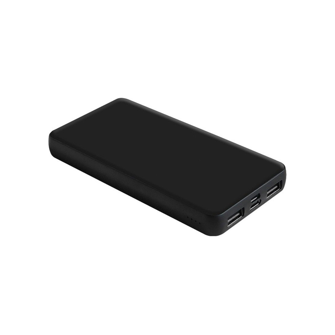 Powerbank noir avec logo led en RPET - 8000 mah