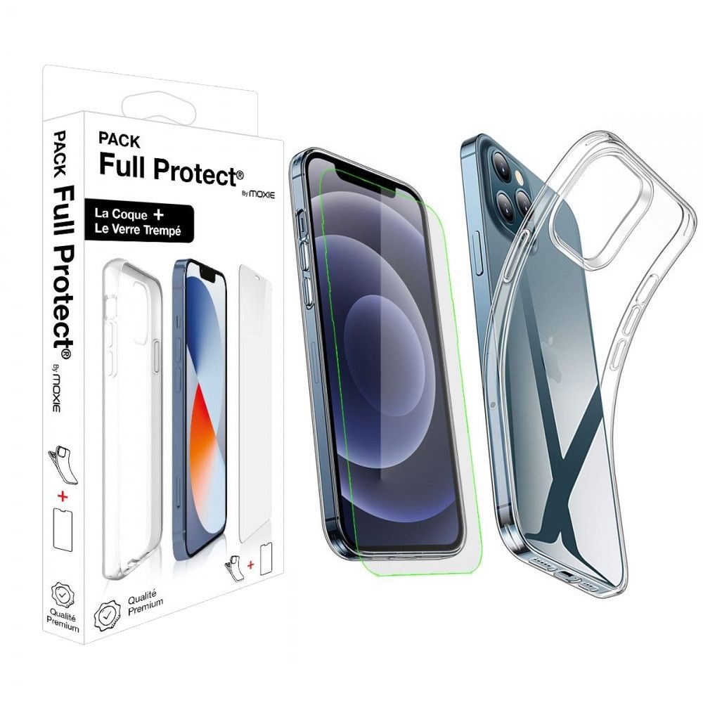 Pack FullProtect 1 coque + 1 verre trempé Moxie pour iPhone 12 Pro Max