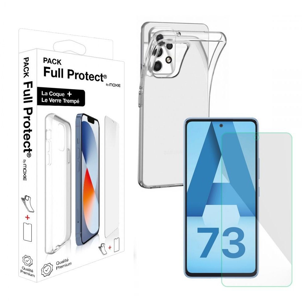 Pack Moxie 1 Housse TPU transparente + 1 verre trempé 2.5D Samsung Galaxy A73