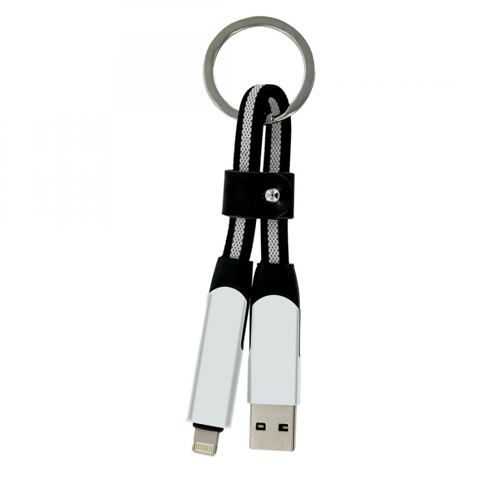 Porte clef cable de charge 5 en 1 en aluminium et Nylon