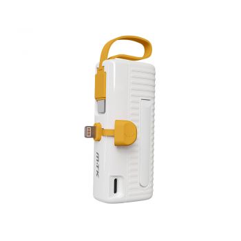 Batterie de secours  5000 mAh TD2135 2 connectiques Type-C et lightning - Blanc