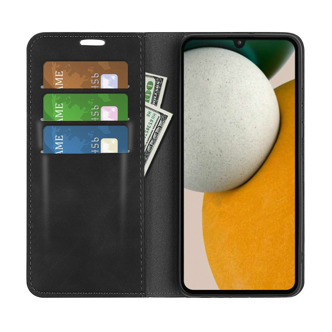 Etui portefeuille fermeture magnetique Samsung Galaxy A15 - noir