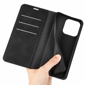 Etui portefeuille fermeture magnetique iphone 15 Plus  - noir