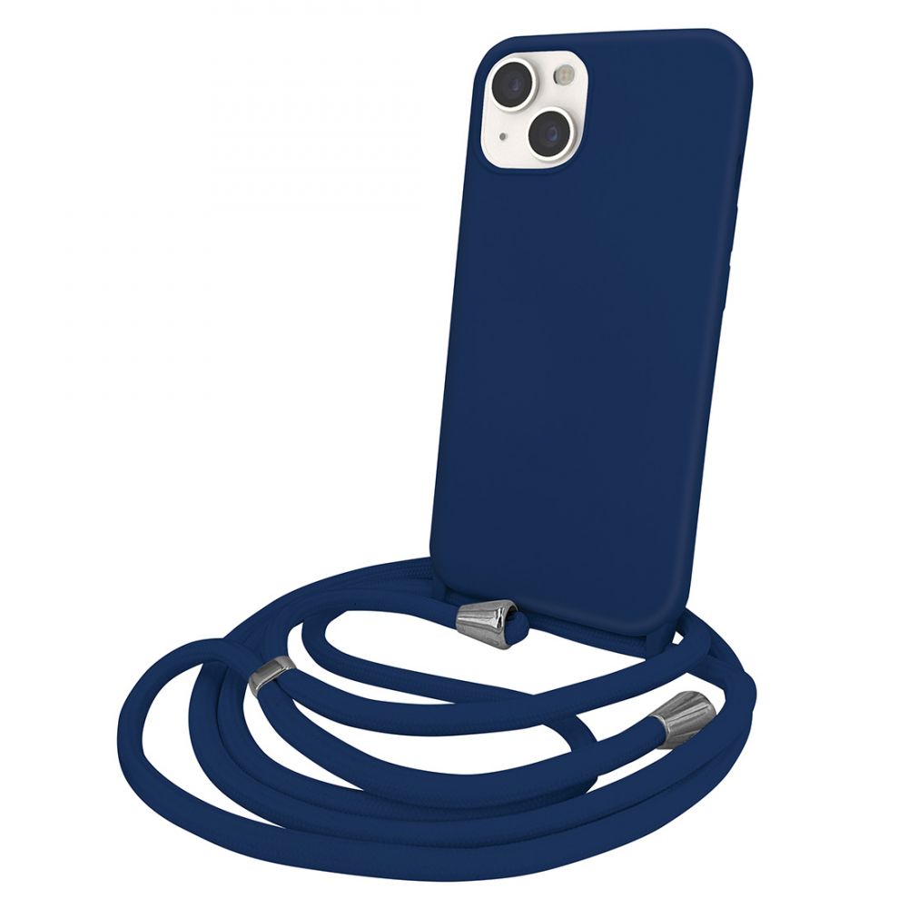 Coque premium + lacet Color lace pour iphone 14 pro - Bleu foncé