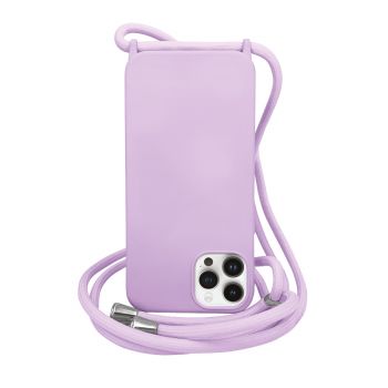 Coque premium + lacet Color lace pour iphone 14 pro - Lilas