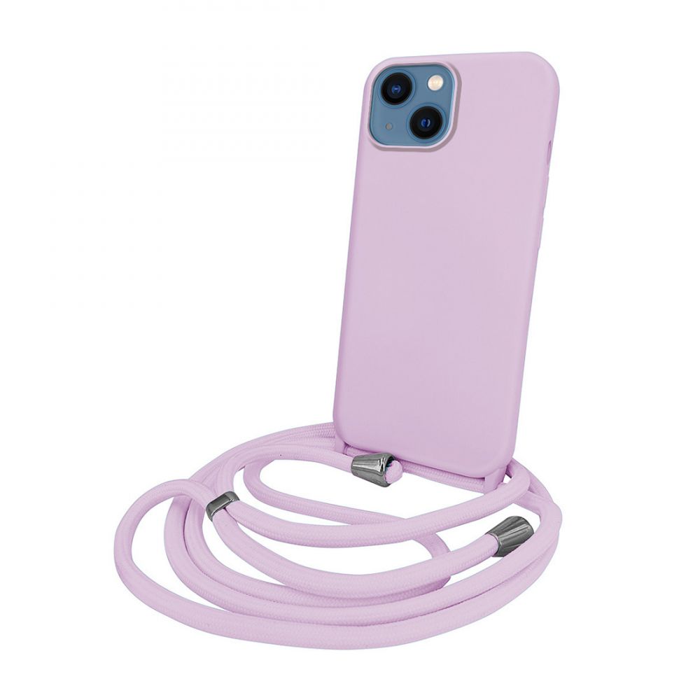 Coque premium + lacet Color lace pour iphone 14 pro - Lilas