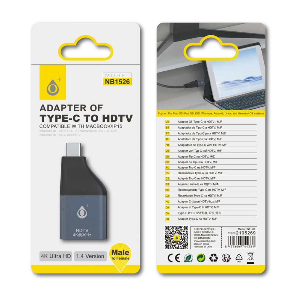 Adaptateur Type-C vers HDMI One Plus NB1526