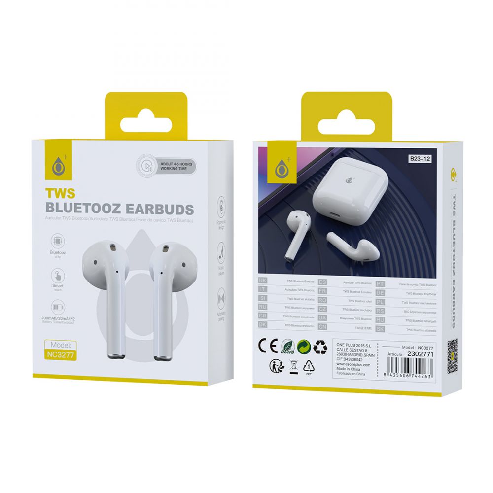 Ecouteur bluetooth stéréo TWS NC3277 - blanc