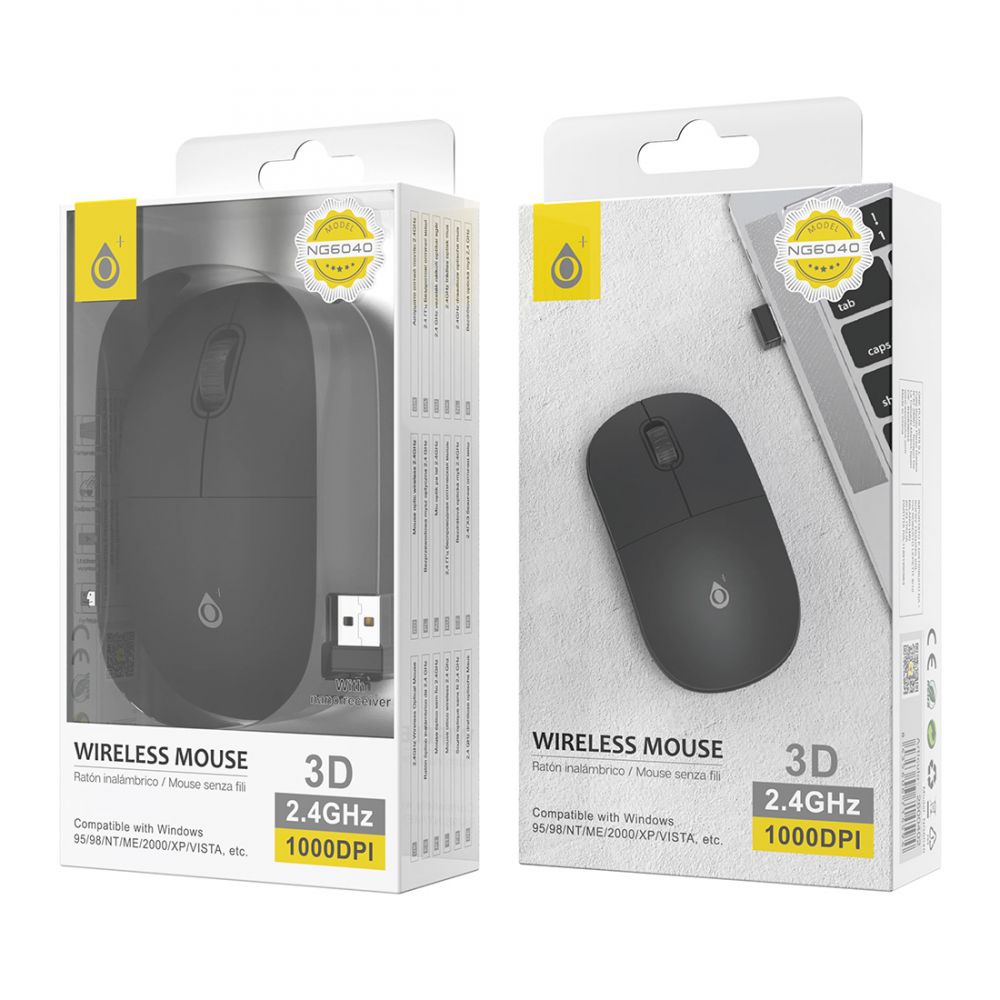 Souris sans fil 2.4GHZ 1000 DPI NG6040 - noir