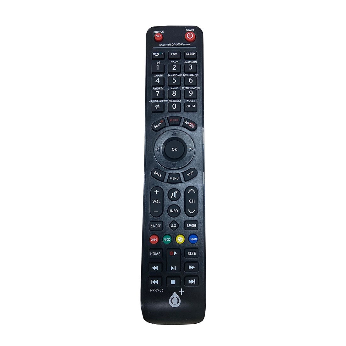 Télécommande universelle pour télévision compatible Netflix / Amazon Prime NR9486 Noir