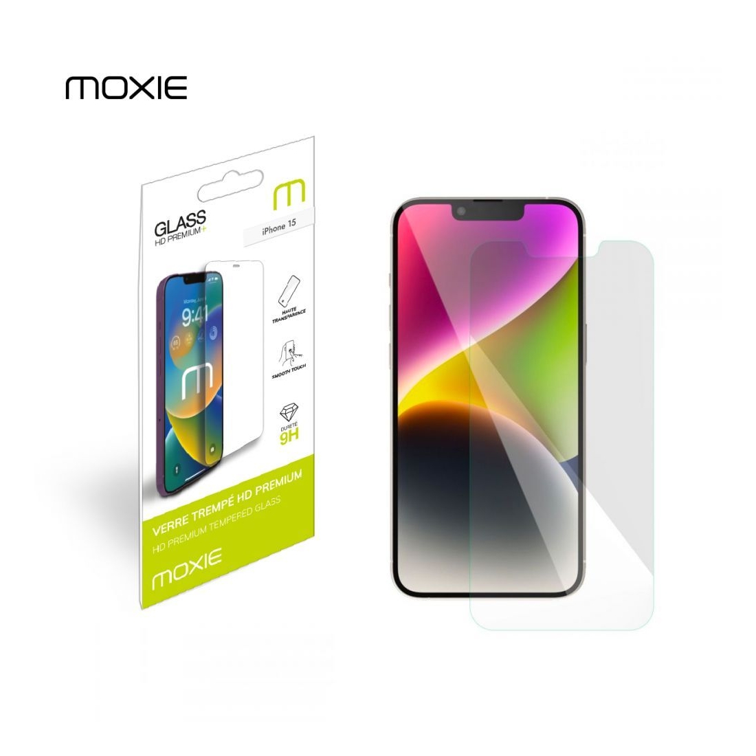 Pack Moxie 1 Housse TPU transparente + 1 verre trempé 2.5D Apple iPhone 16 Pro