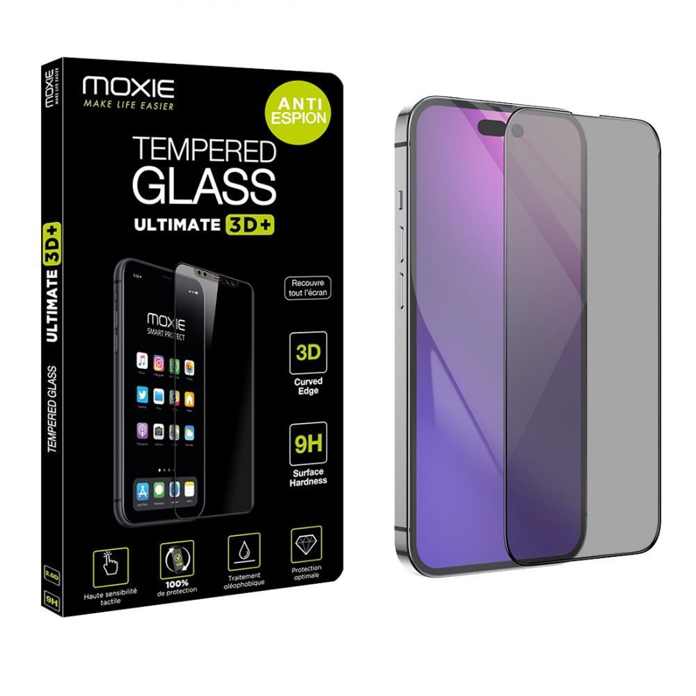 Film en Verre trempé Anti espion 3D Contour Noir pour iPhone 11