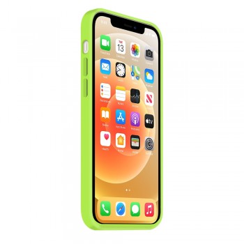 Coque Silicone Moxie BeFluo Fine et Légère pour iPhone 16, Intérieur Microfibre - Vert pomme