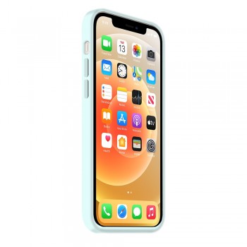 Coque Silicone Moxie BeFluo Fine et Légère pour iPhone 16, Intérieur Microfibre - Bleu glacier