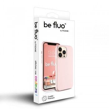 Coque Silicone Moxie BeFluo Fine et Légère pour iPhone 16, Intérieur Microfibre - Rose clair