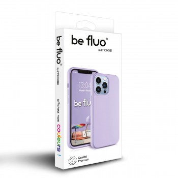 Coque Silicone Moxie BeFluo Fine et Légère pour iPhone 16, Intérieur Microfibre - Lilas