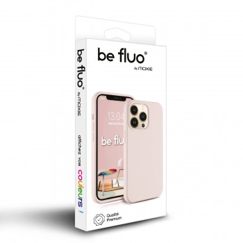 Coque Silicone Moxie BeFluo Fine et Légère pour iPhone 16, Intérieur Microfibre - Rose sable