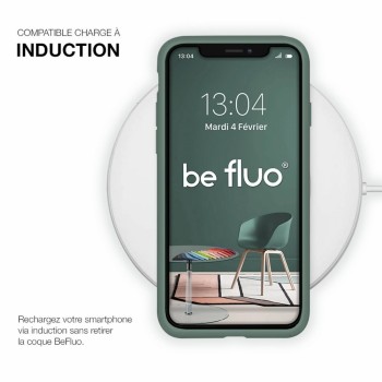 Coque Silicone Moxie BeFluo Fine et Légère pour iPhone 16 Pro Max, Intérieur Microfibre - Pin vert