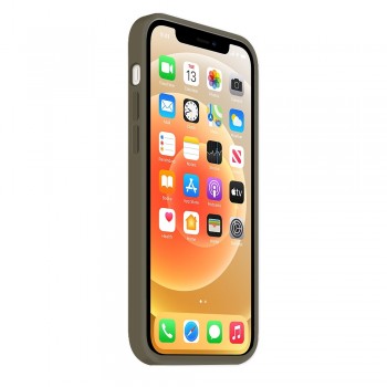 Coque Silicone Moxie BeFluo Fine et Légère pour iPhone 16 Pro, Intérieur Microfibre - Kaki