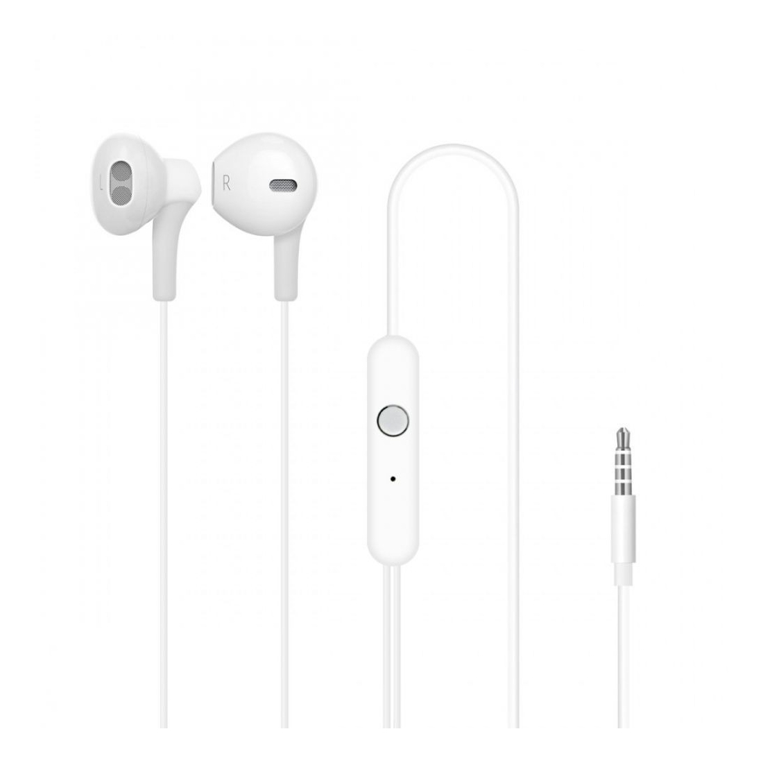 Kit piéton stéréo Jack 3.5mm avec télécommande - Blanc Sans Blister