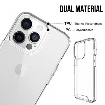 Coque renforcée Moxie transparente en TPU et Polycarbonate pour iPhone 16 Plus