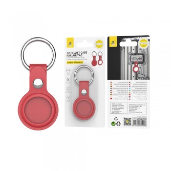 Porte clef en simili cuir Airtag - NR9223 -ROUGE