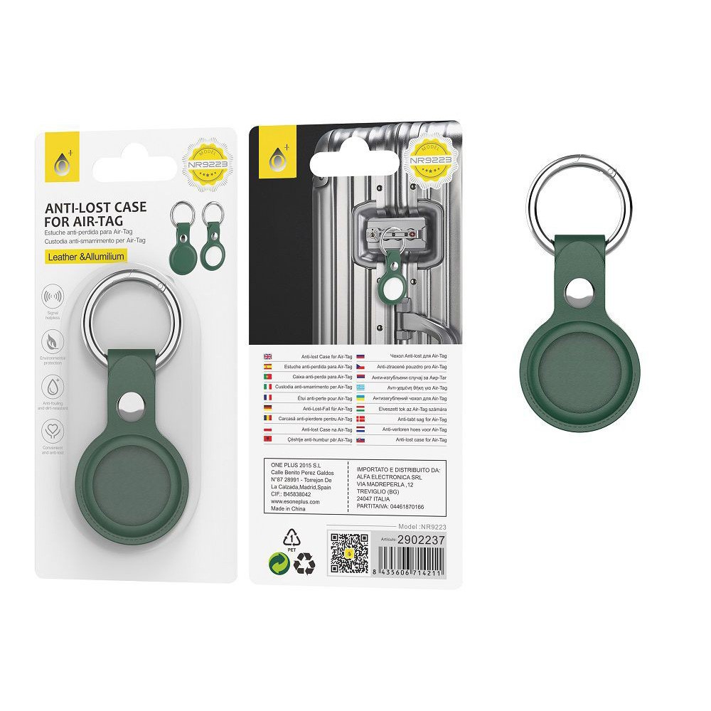 Porte clef en simili cuir Airtag - NR9223 -VERT