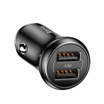 Chargeur Allume Cigare Baseus  2 ports USB - Finition Métal - Charge Rapide - Noir