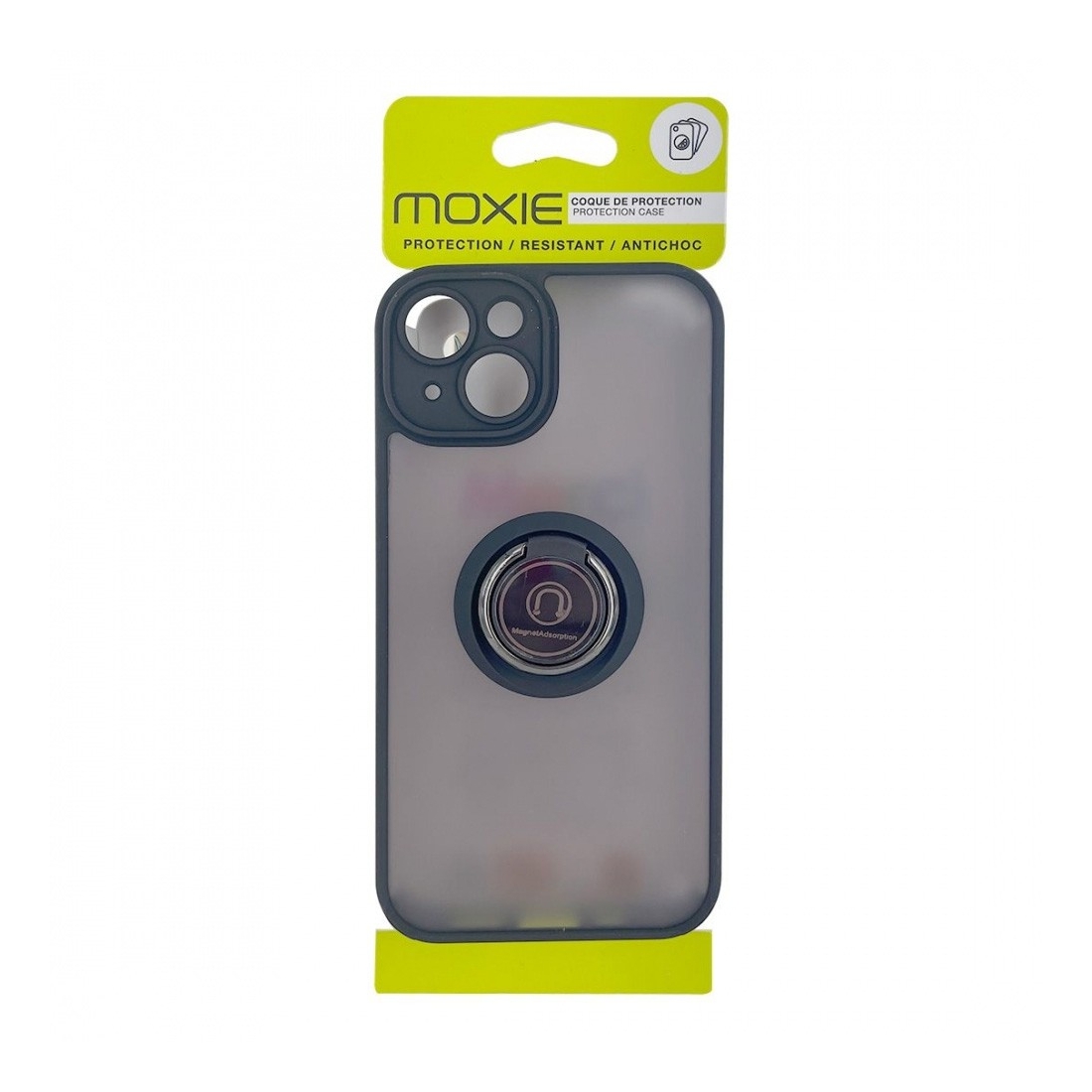 Coque Moxie R-Hold iPhone 16 avec ring holder + contour Noir