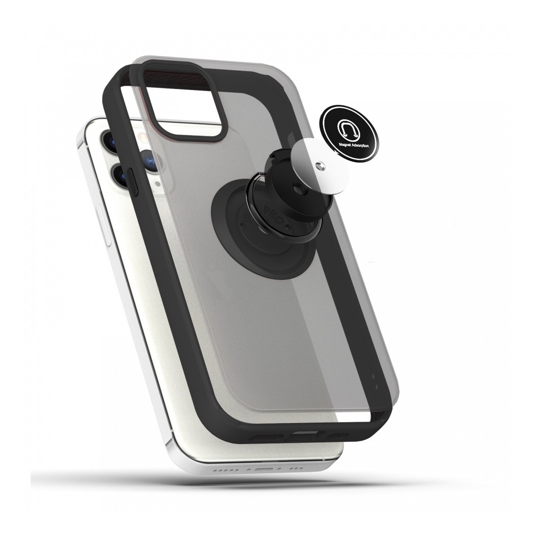 Coque Moxie R-Hold iPhone 16 Plus avec ring holder + contour Noir