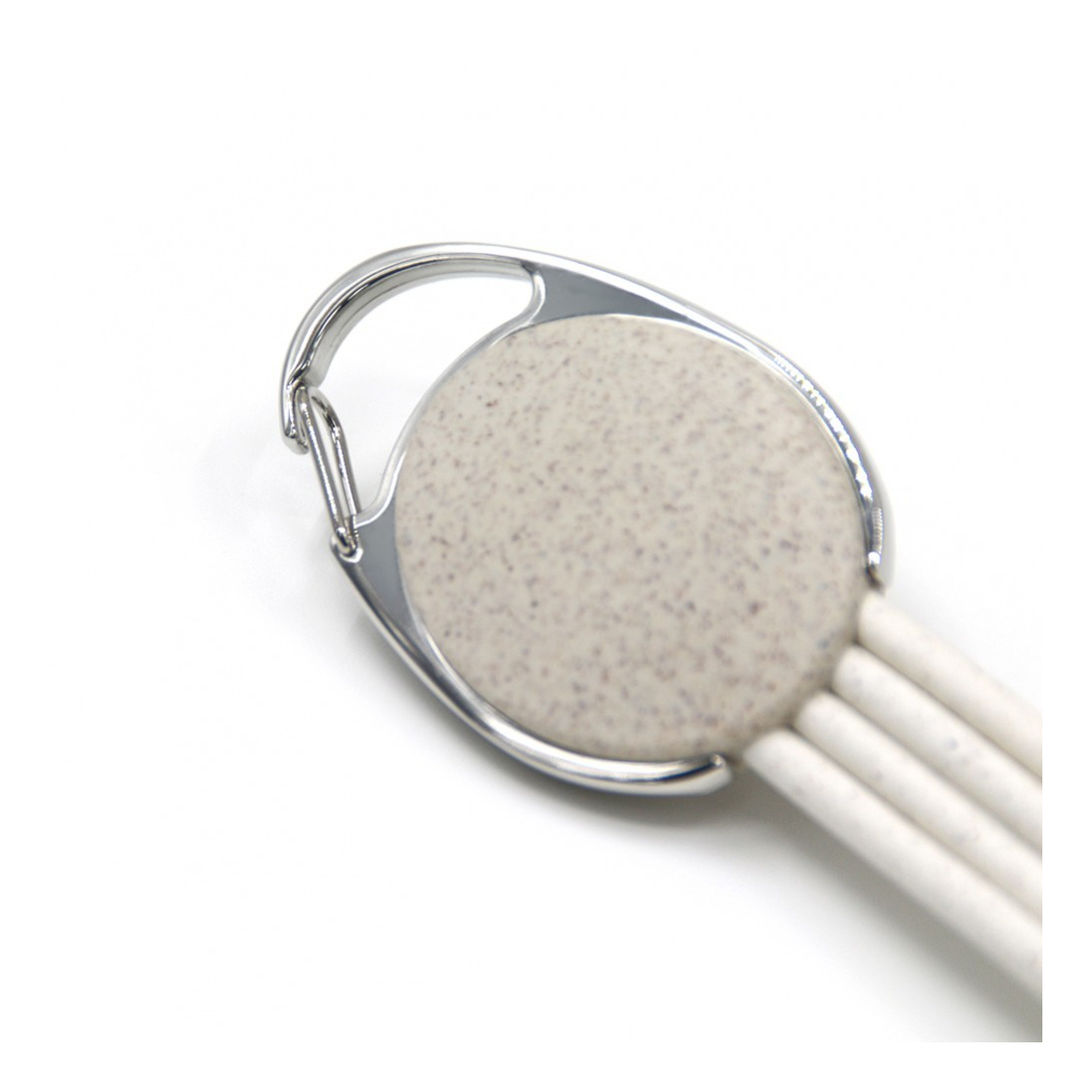 Porte clef métal en paille de blé avec cable data