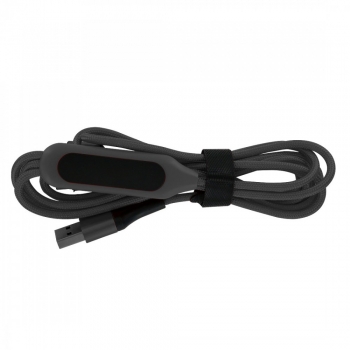 Câble de charge 5 en 1 avec porte logo lumineux à Led Rectangulaire - Noir