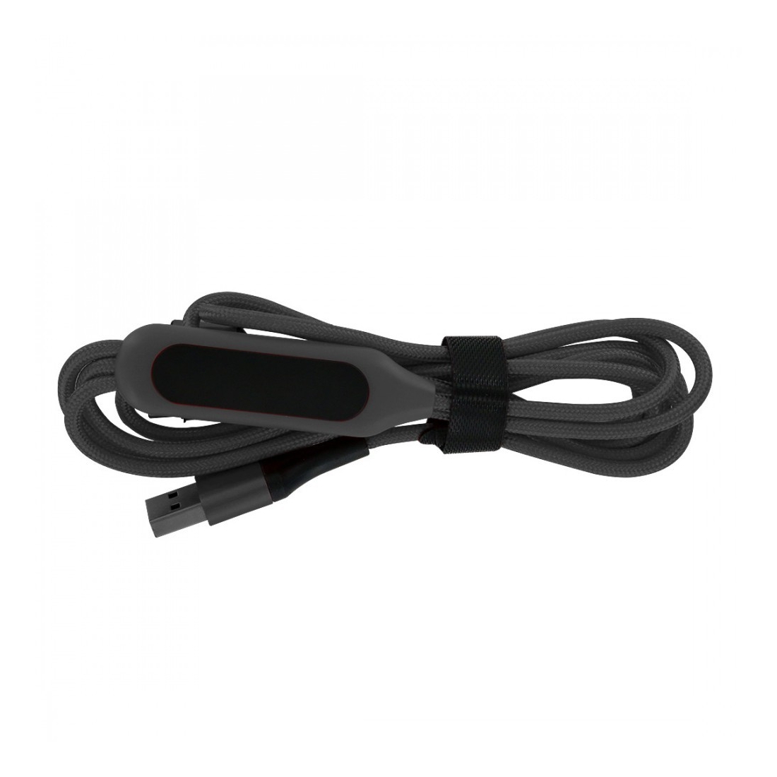 Câble de charge 5 en 1 avec porte logo lumineux à Led Rectangulaire - Noir