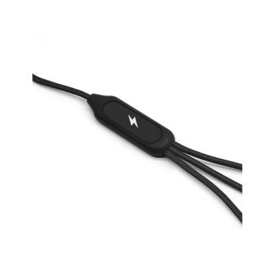 Câble de charge 5 en 1 avec porte logo lumineux à Led Rectangulaire - Noir