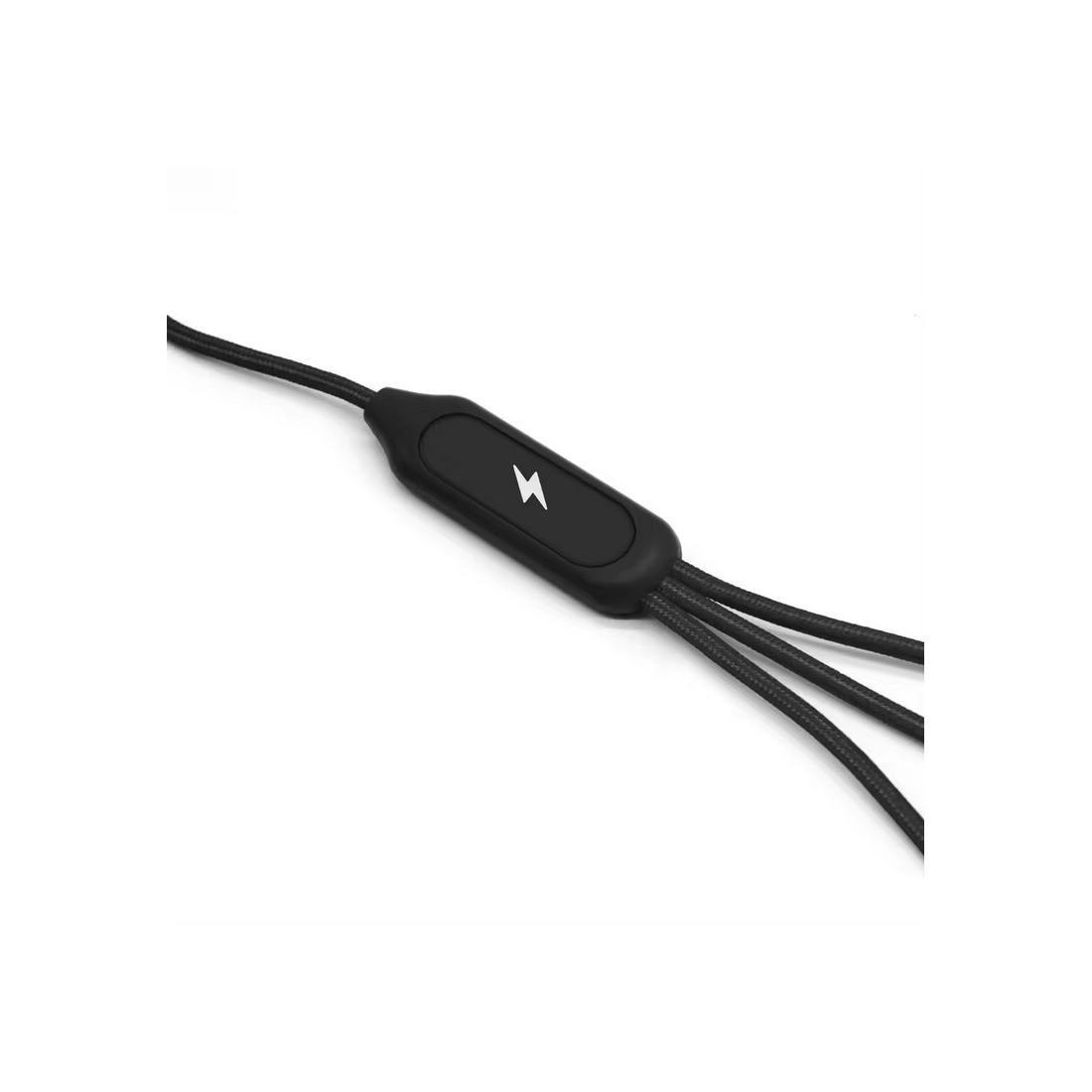 Câble de charge 5 en 1 avec porte logo lumineux à Led Rectangulaire - Noir