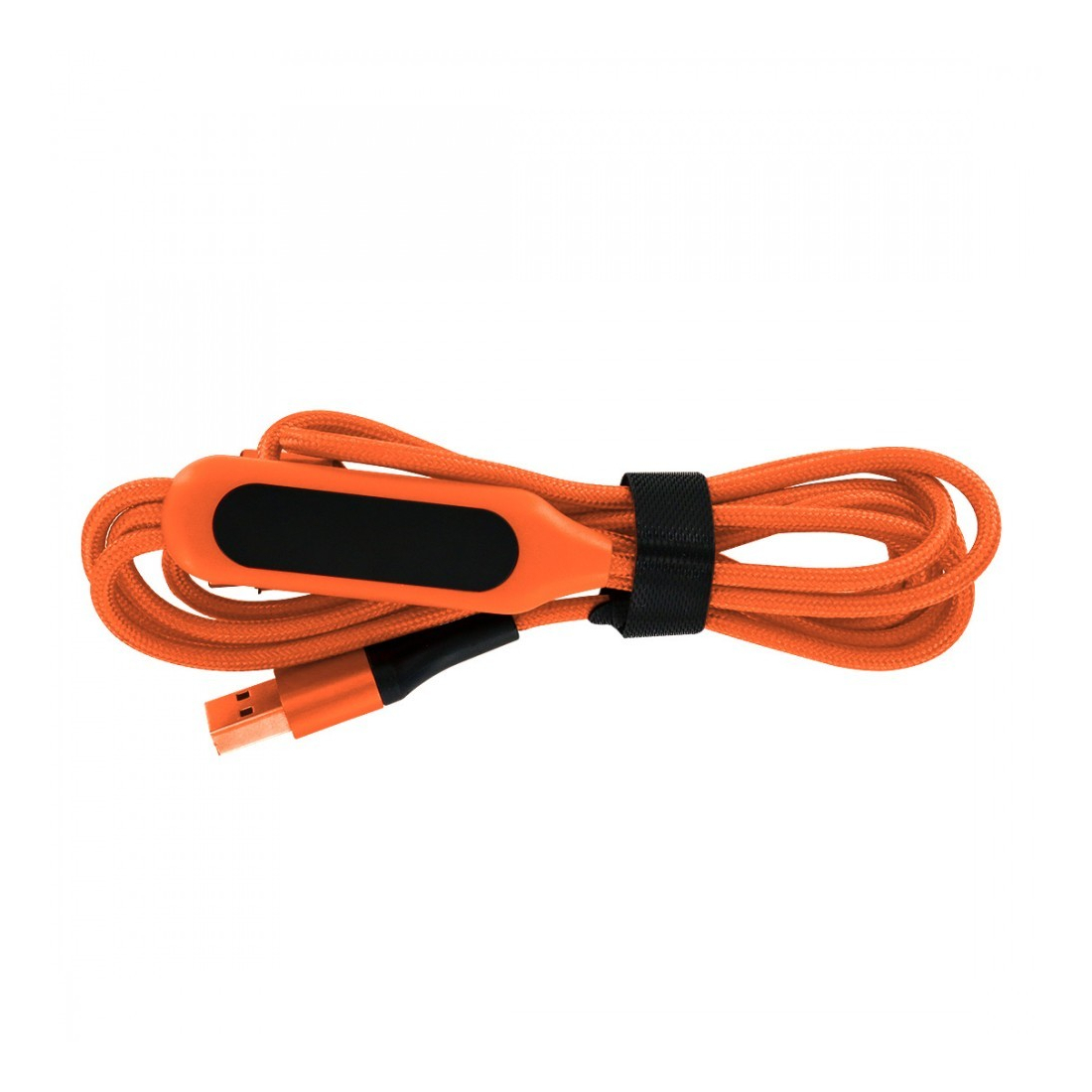 Câble de charge 5 en 1 avec porte logo lumineux à Led Rectangulaire - orange