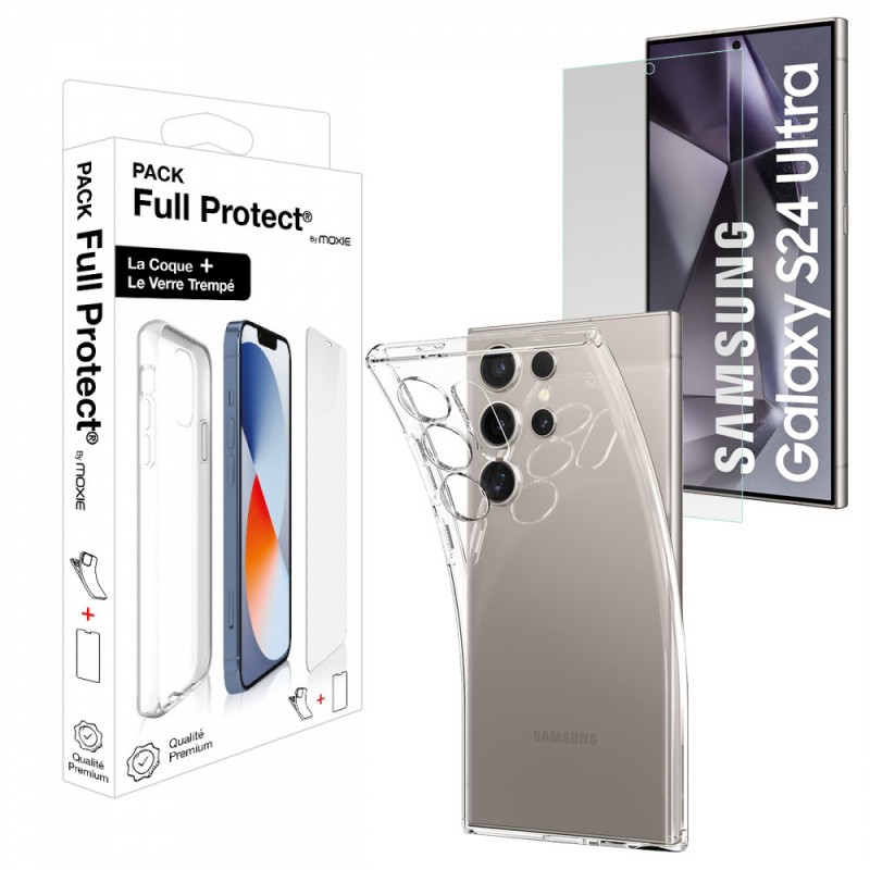 Pack 1 coque tpu transparente + 1 glass 2.5D Samsung galaxy S25 ULTRA