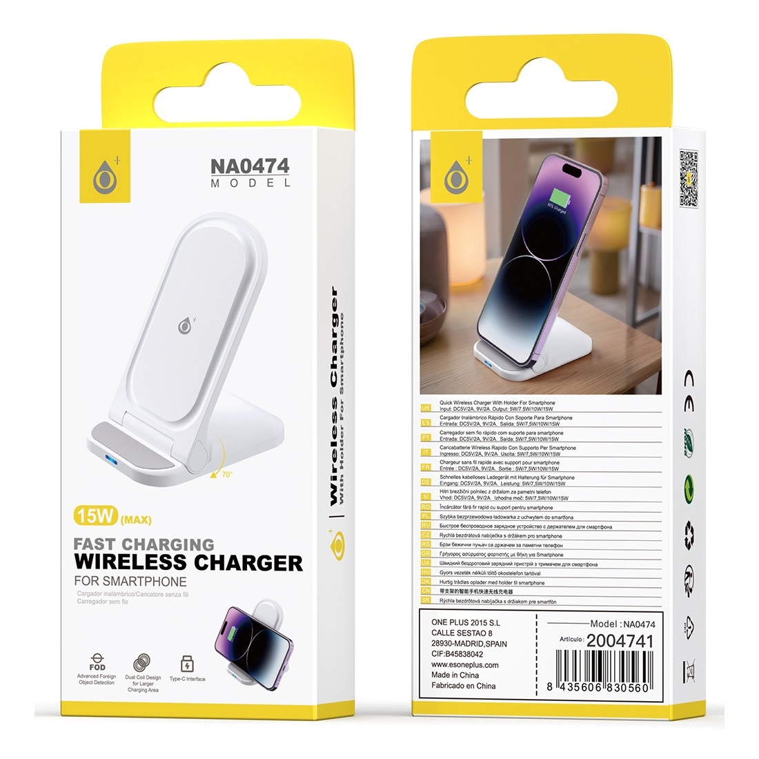 Support bureau pour Smartphone à induction NA0474