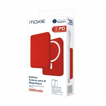 Batterie de secours compatible Magsafe 5000 mah couleur rouge