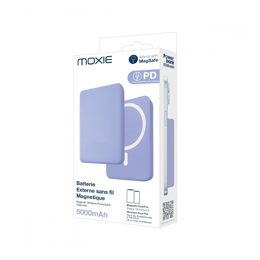 Batterie de secours compatible MagSafe 5000 mah - Lilas
