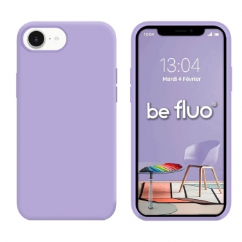 Coque Silicone Moxie BeFluo Fine et Légère pour iPhone 16e, Intérieur Microfibre - lilas