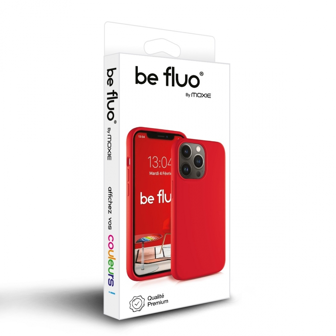 Coque Silicone Moxie BeFluo Fine et Légère pour iPhone 16e, Intérieur Microfibre - rouge