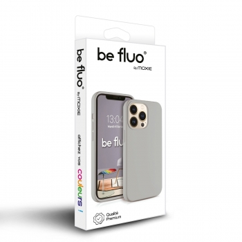 Coque Silicone Moxie BeFluo Fine et Légère pour iPhone 16e, Intérieur Microfibre - gris nardo