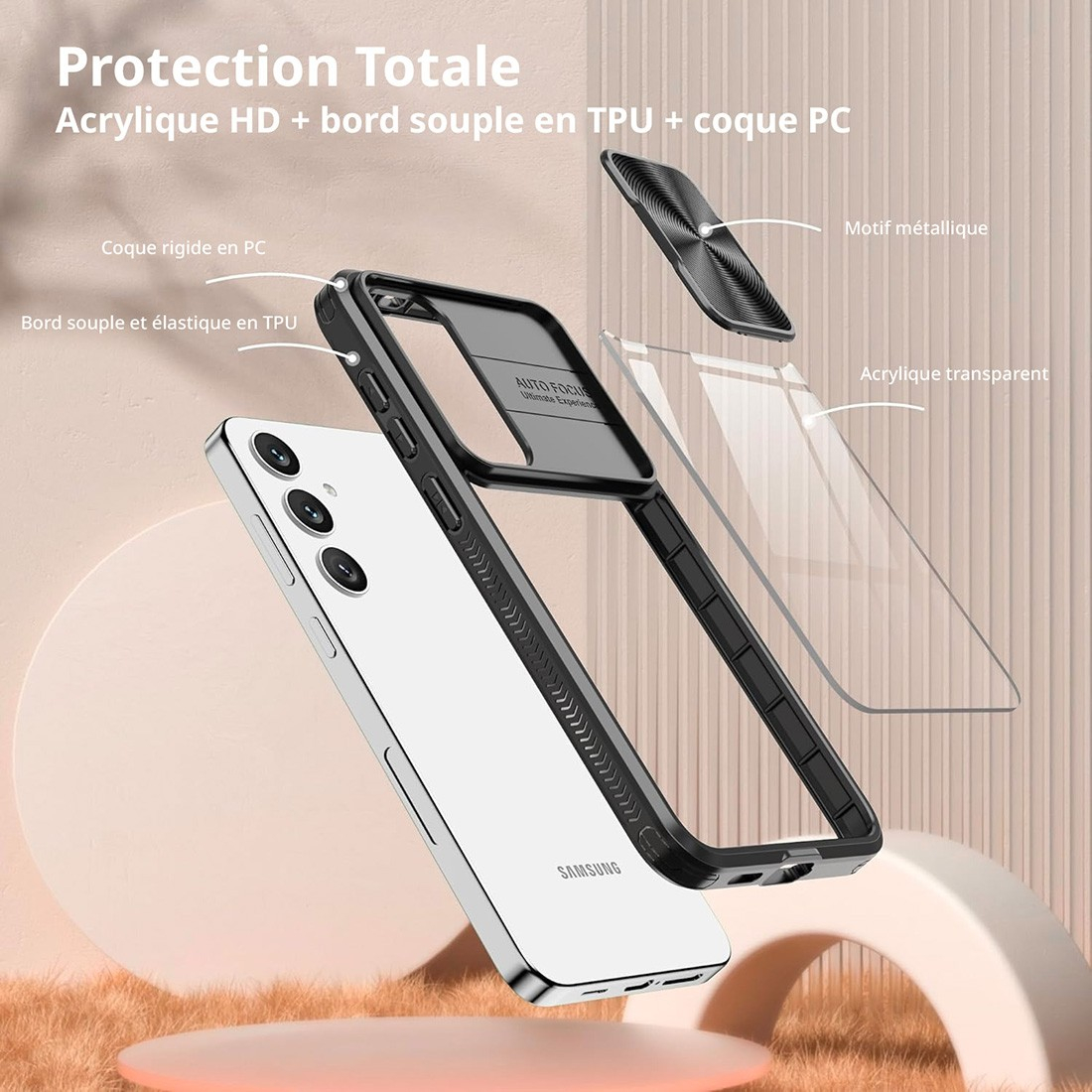 Coque de protection avec protection camera pour galaxy A17/A26 - rouge