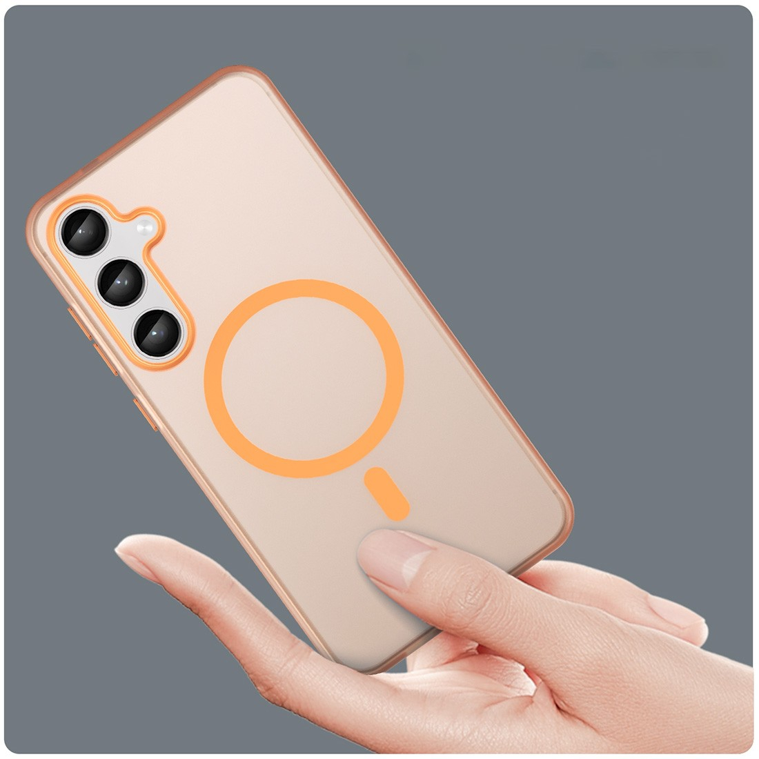 Coque de protection magnetique givré pour Galaxy A26 - Orange