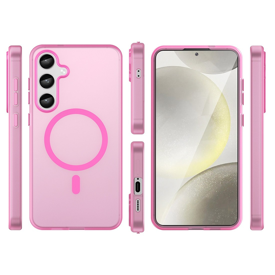 Coque de protection magnetique givré pour Galaxy A36/A56 rose