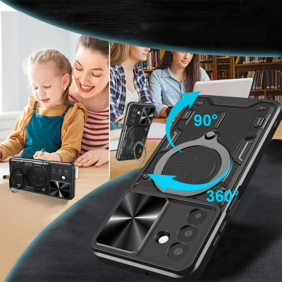 Coque de protection avec ring holder et protection camera pour galaxy A17/A26 noir