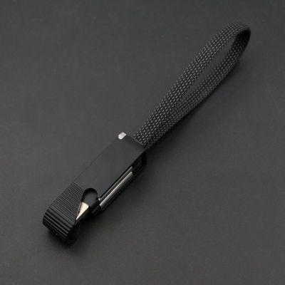 Porte clef ouvre bouteille avec cable data Type-C / lightning - Noir
