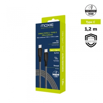 Cable Nylon ultra résistant embouts renforcés Type C /C long 1.2m