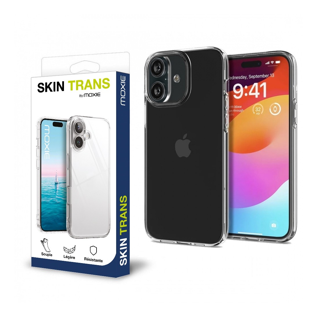 Coque ultra fine transparente en TPU pour iPhone 16 Plus